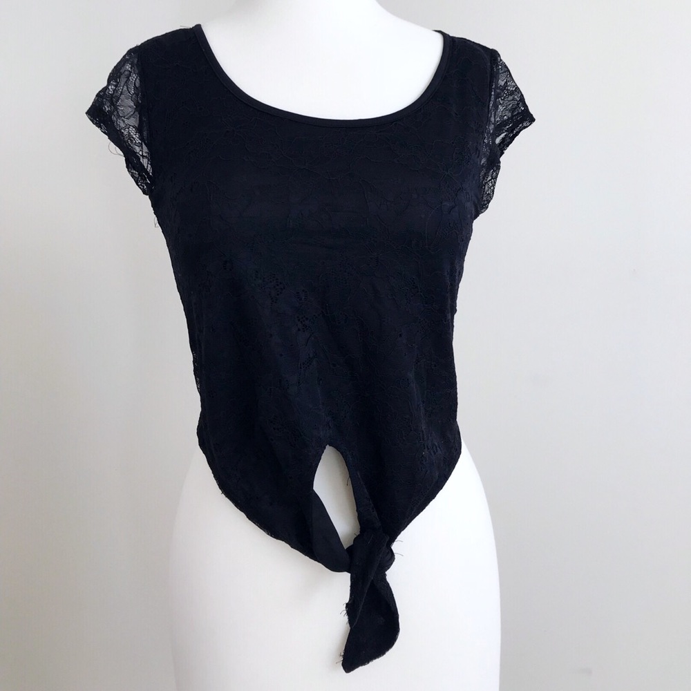 H&M black Lace Crop Top